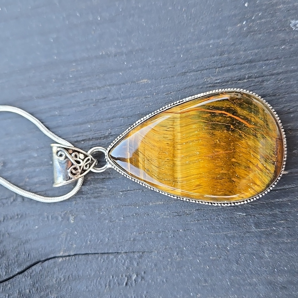 Tigers Eye Sterling Pendant